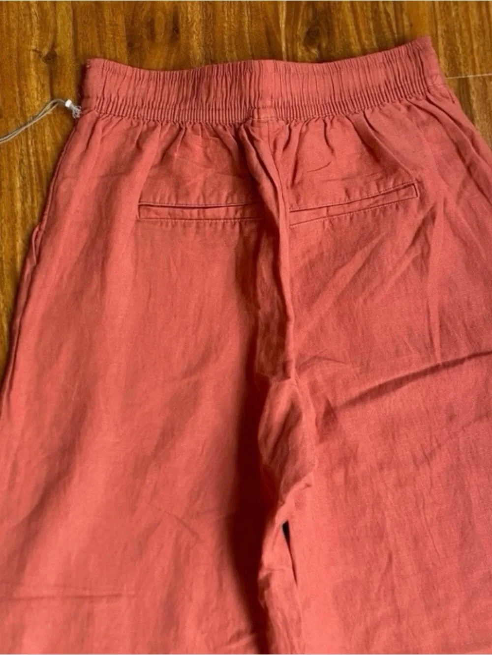 NWT New A New Day Women's Salmon Linen Mix Drawstring Wide Leg Pants XS Casual